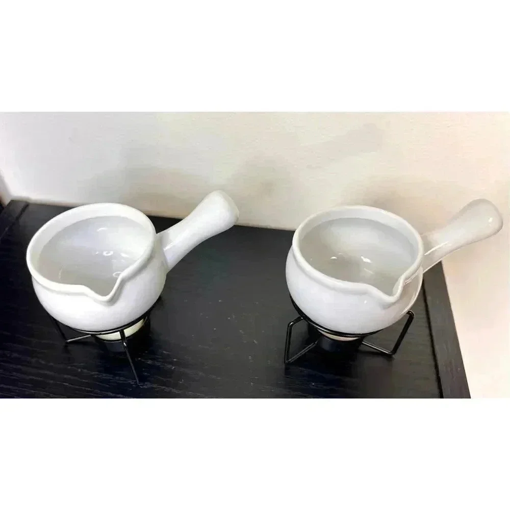 Taiwan Ceramic‎ Butter Warmers, Set of 2 White & Black